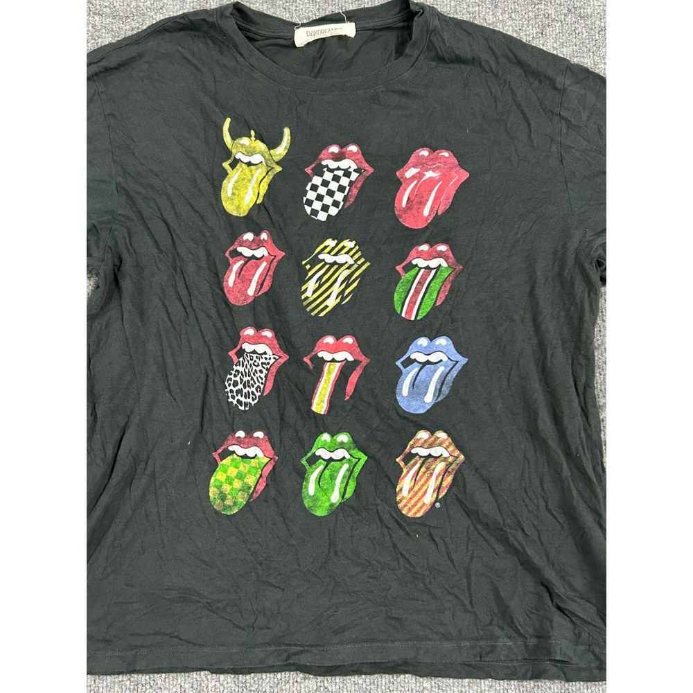 Daydreamer T-Shirt Womens Size L Black Rolling Stones Graphic USA Made Rock Tee